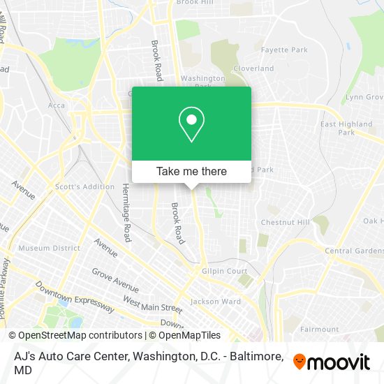 AJ's Auto Care Center map