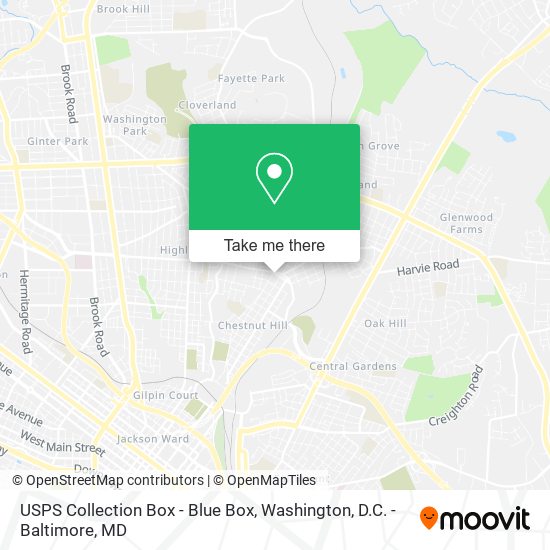 USPS Collection Box - Blue Box map