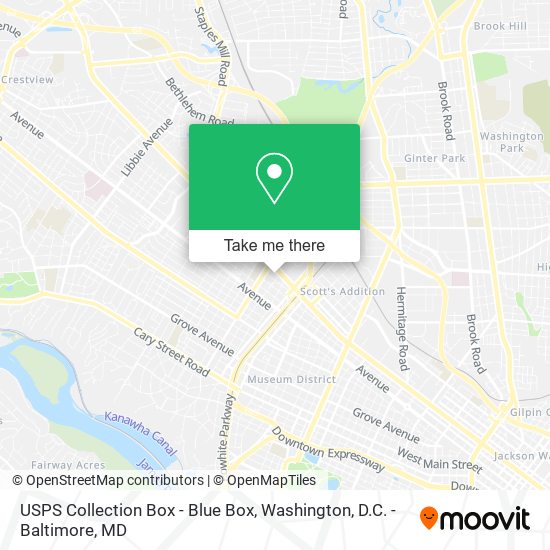 USPS Collection Box - Blue Box map