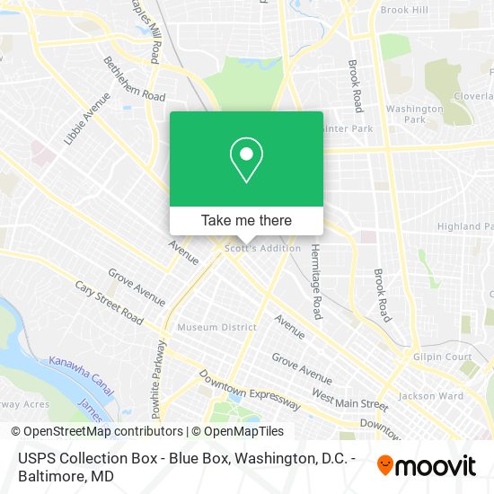 USPS Collection Box - Blue Box map