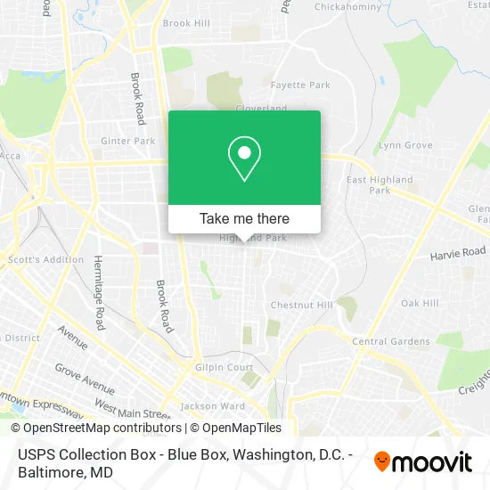 USPS Collection Box - Blue Box map