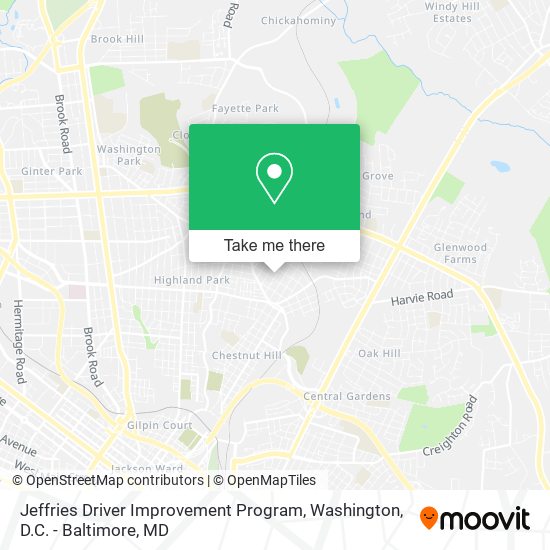 Mapa de Jeffries Driver Improvement Program