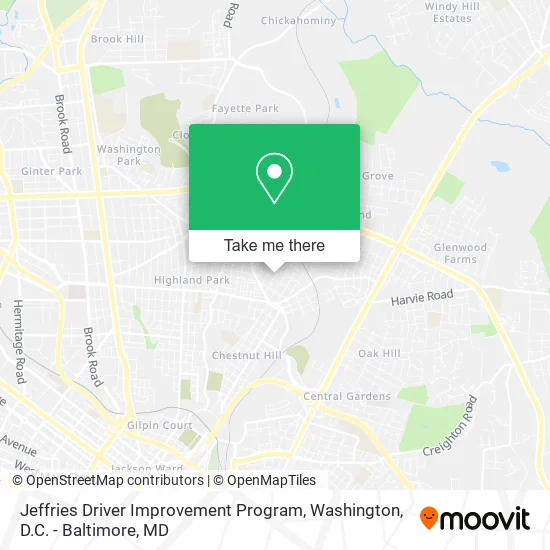 Mapa de Jeffries Driver Improvement Program