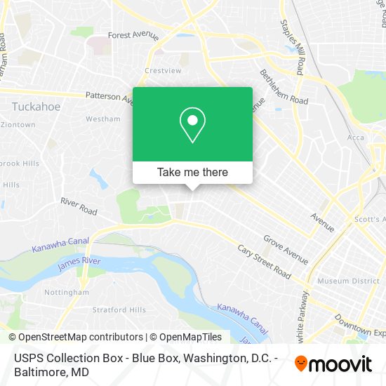 USPS Collection Box - Blue Box map