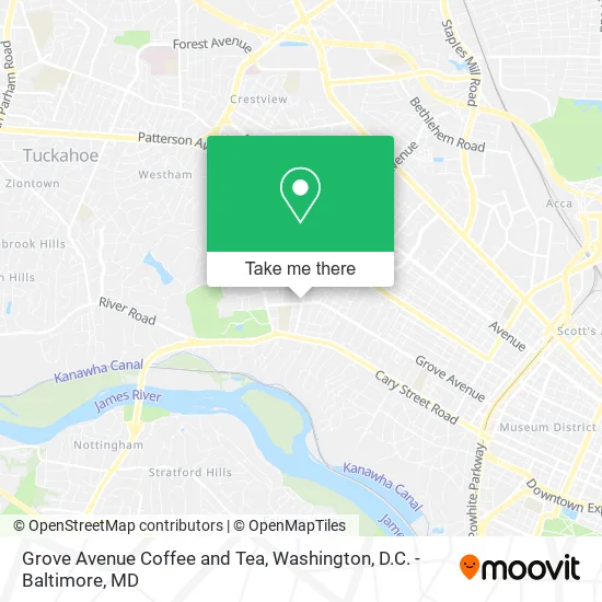 Grove Avenue Coffee and Tea map