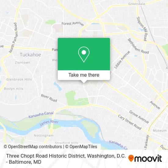 Three Chopt Road Historic District map