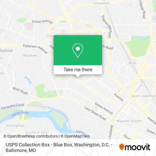 USPS Collection Box - Blue Box map