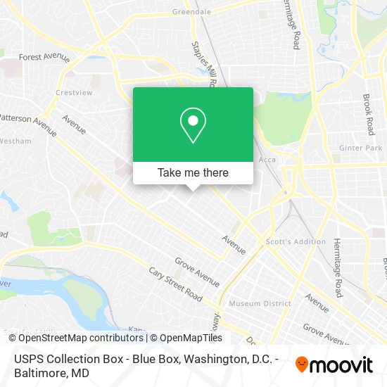 USPS Collection Box - Blue Box map