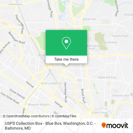 USPS Collection Box - Blue Box map