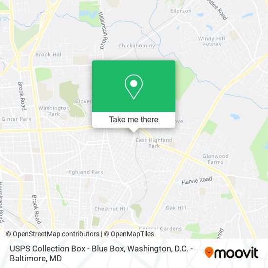 Mapa de USPS Collection Box - Blue Box