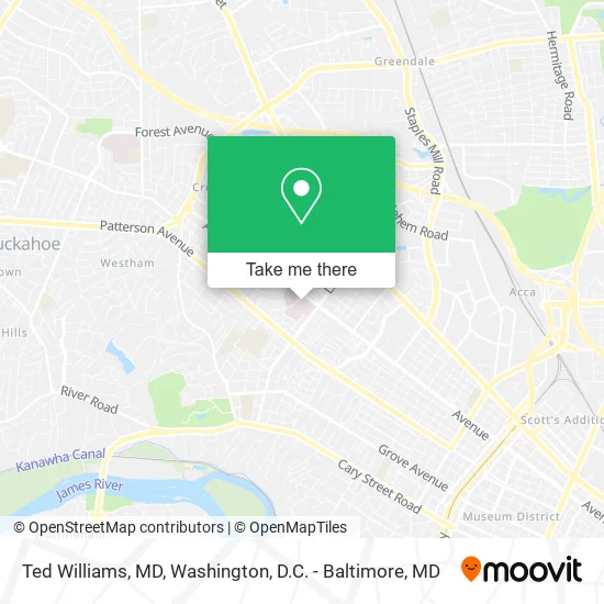 Ted Williams, MD map