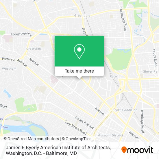 James E Byerly American Institute of Architects map