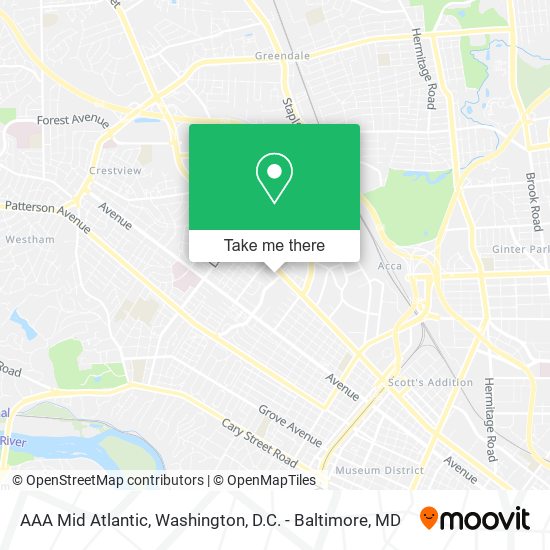 Mapa de AAA Mid Atlantic