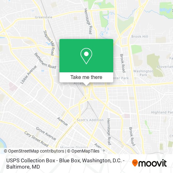 USPS Collection Box - Blue Box map