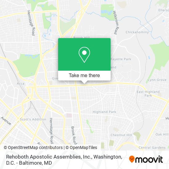 Mapa de Rehoboth Apostolic Assemblies, Inc.