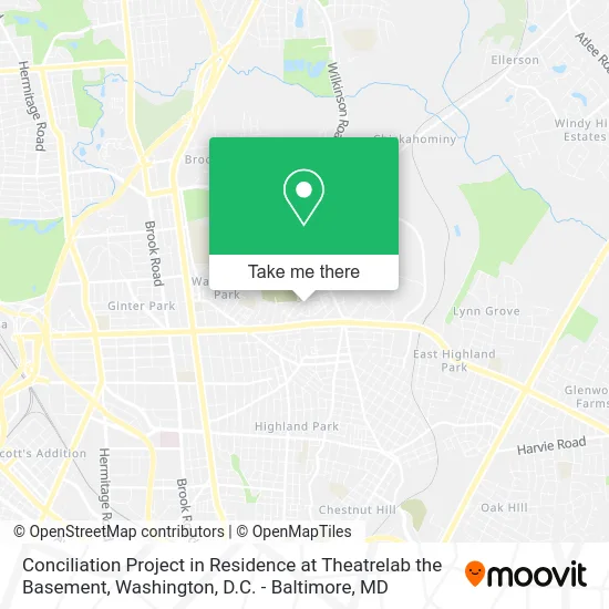 Conciliation Project in Residence at Theatrelab the Basement map