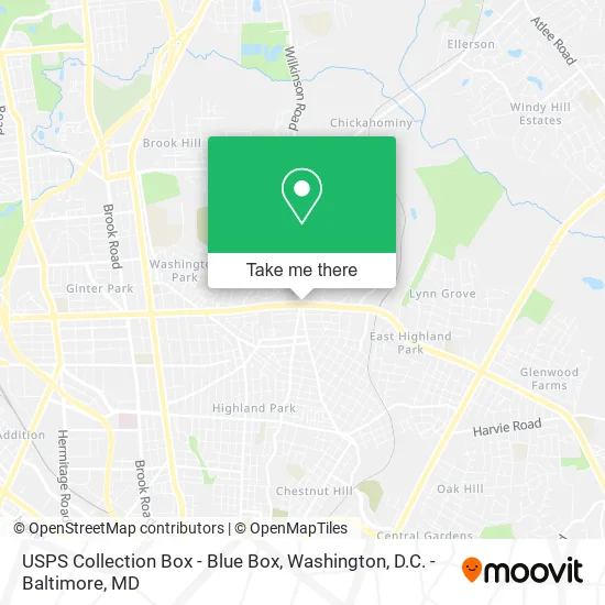 Mapa de USPS Collection Box - Blue Box