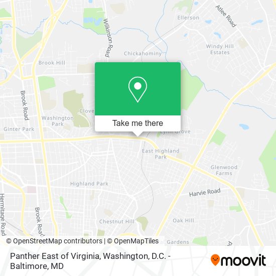 Panther East of Virginia map