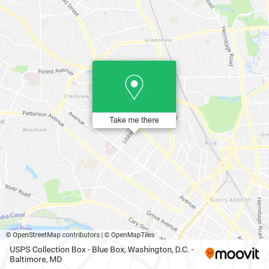 USPS Collection Box - Blue Box map