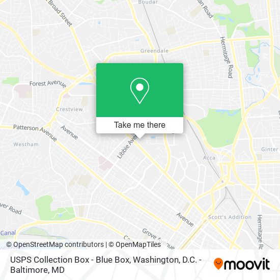USPS Collection Box - Blue Box map