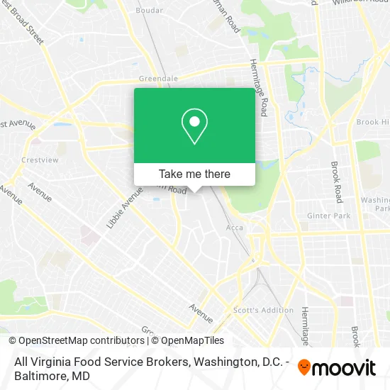 Mapa de All Virginia Food Service Brokers