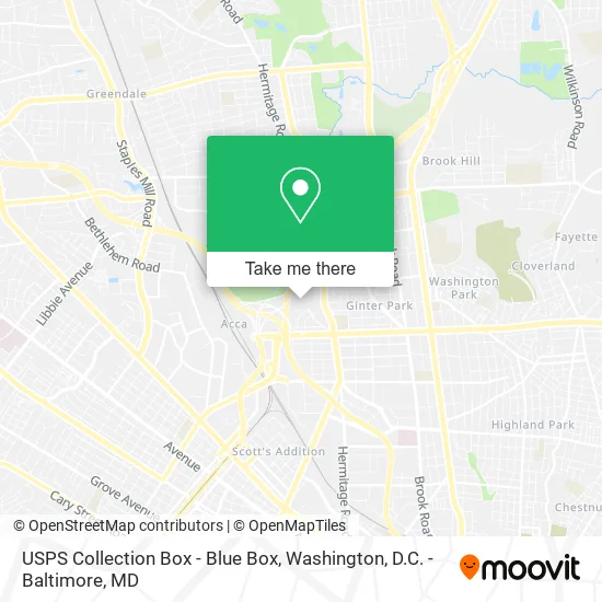 USPS Collection Box - Blue Box map