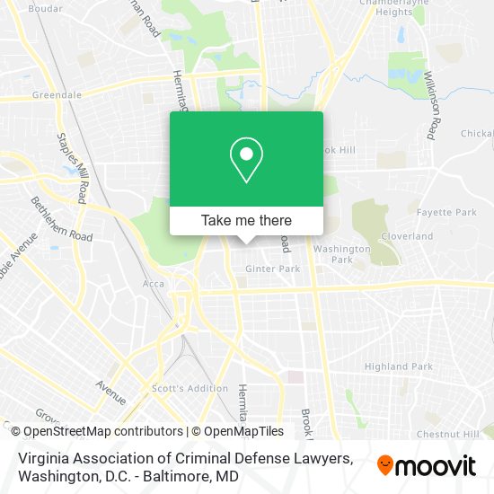 Mapa de Virginia Association of Criminal Defense Lawyers