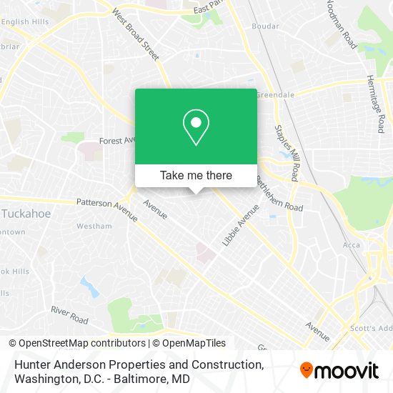 Hunter Anderson Properties and Construction map