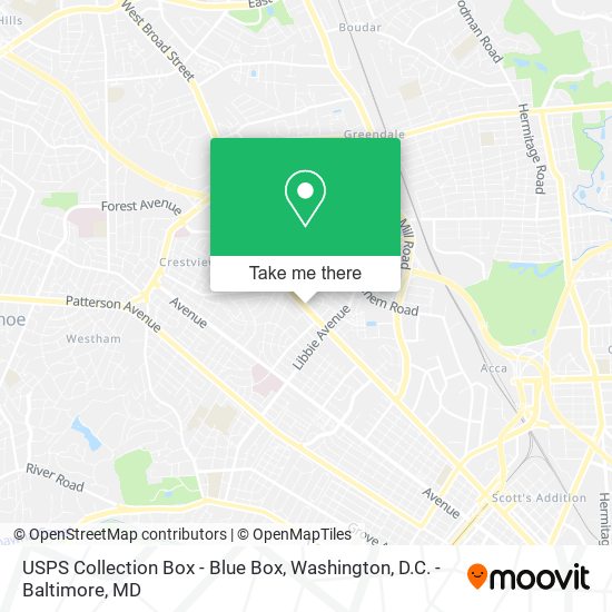 USPS Collection Box - Blue Box map