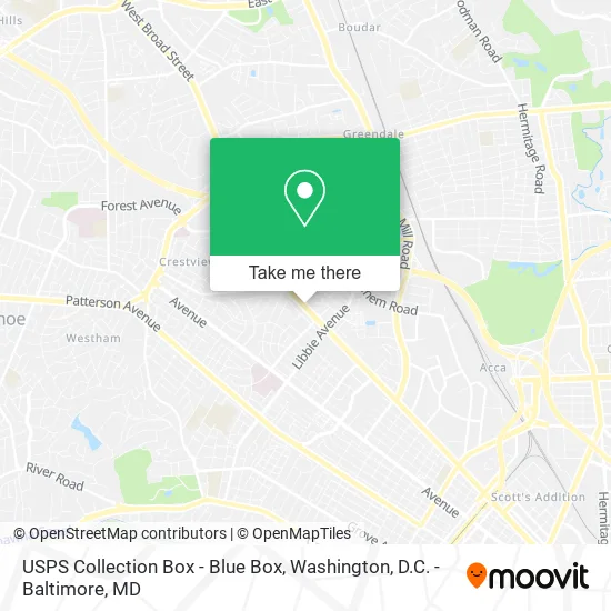 Mapa de USPS Collection Box - Blue Box