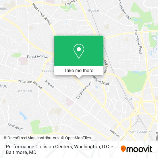 Performance Collision Centers map