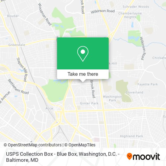 USPS Collection Box - Blue Box map