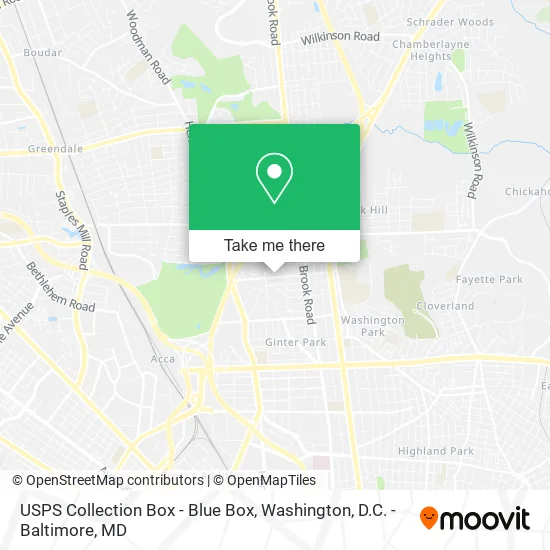 USPS Collection Box - Blue Box map