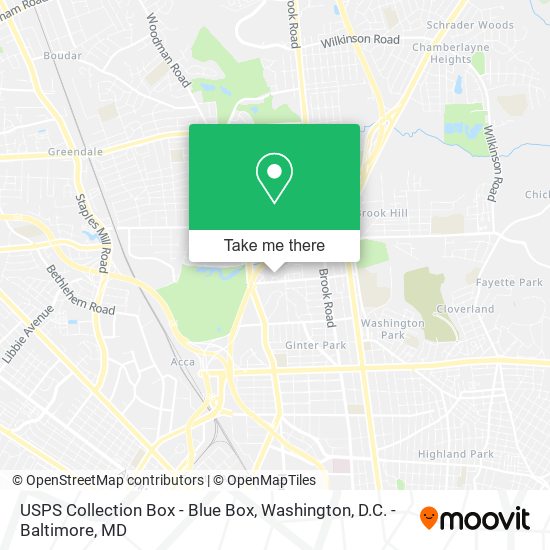 USPS Collection Box - Blue Box map