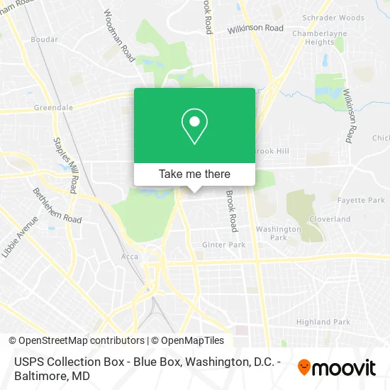 USPS Collection Box - Blue Box map