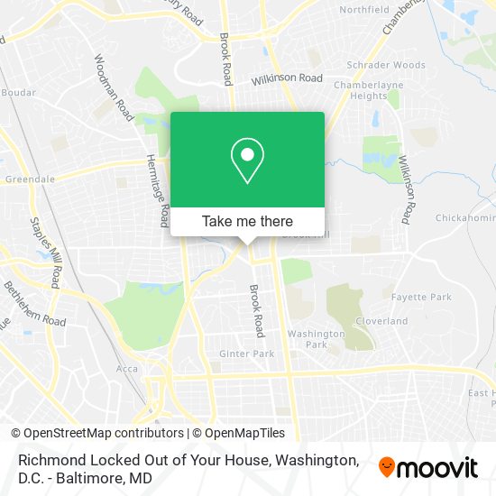 Mapa de Richmond Locked Out of Your House