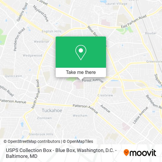 Mapa de USPS Collection Box - Blue Box