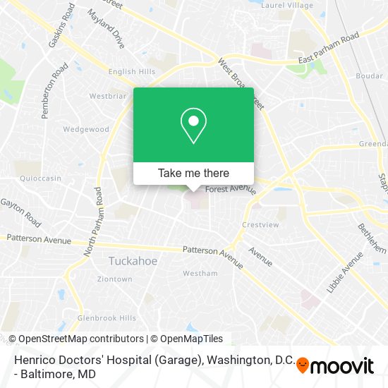 Henrico Doctors' Hospital (Garage) map