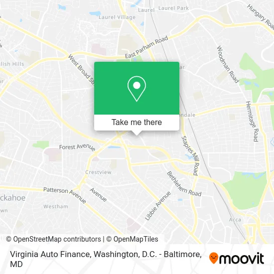 Virginia Auto Finance map
