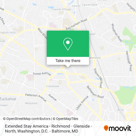 Extended Stay America - Richmond - Glenside - North map