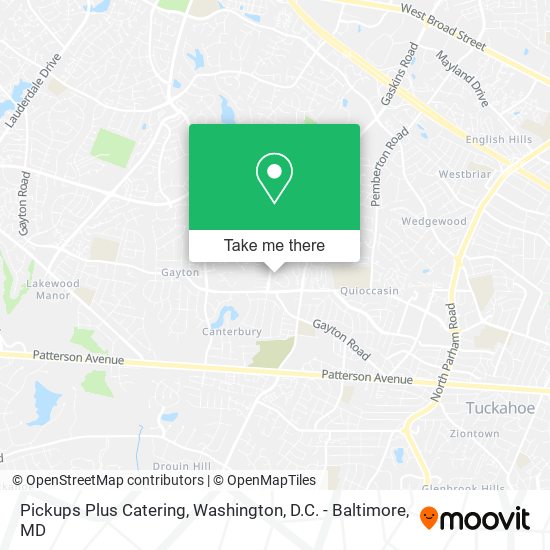 Pickups Plus Catering map
