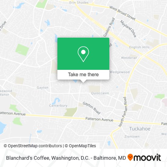 Blanchard's Coffee map