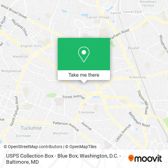 USPS Collection Box - Blue Box map