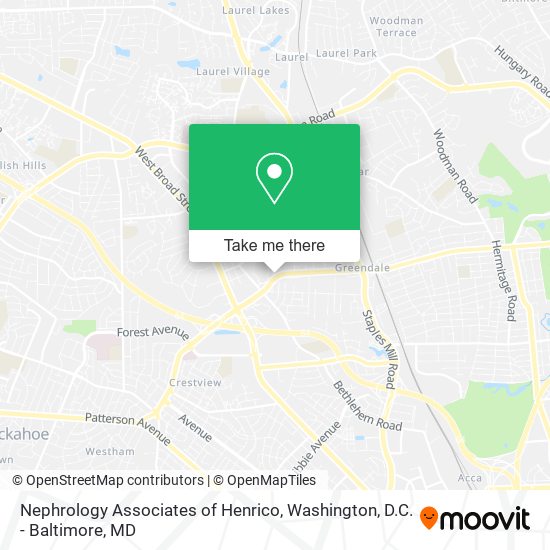 Mapa de Nephrology Associates of Henrico