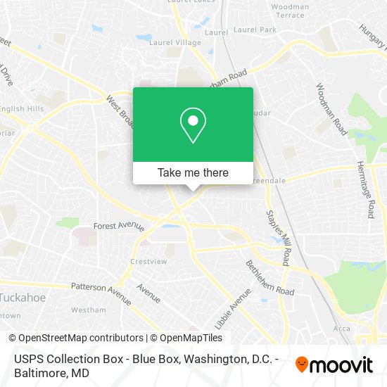 USPS Collection Box - Blue Box map