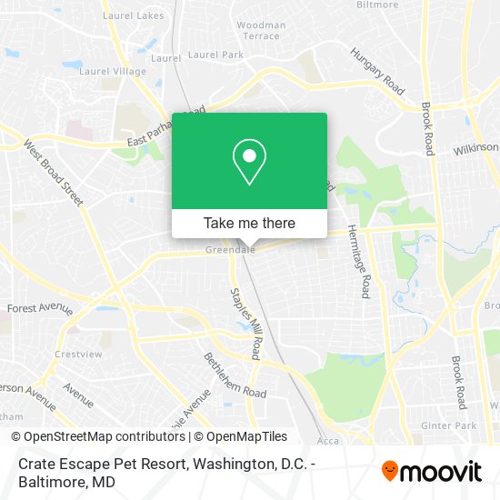 Mapa de Crate Escape Pet Resort