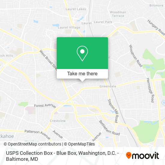 Mapa de USPS Collection Box - Blue Box