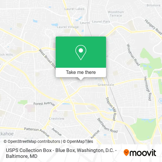USPS Collection Box - Blue Box map