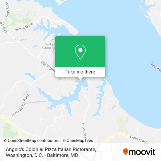 Angelo's Colonial Pizza Italian Ristorante map