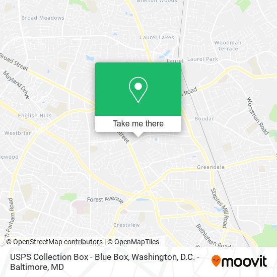 USPS Collection Box - Blue Box map